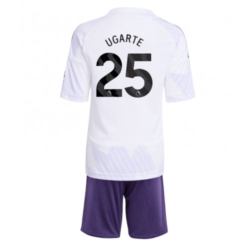 Manchester United Manuel Ugarte #25 Bortaställ Barn 2025-26 Kortärmad (+ Korta byxor)